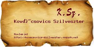 Kovácsovics Szilveszter névjegykártya